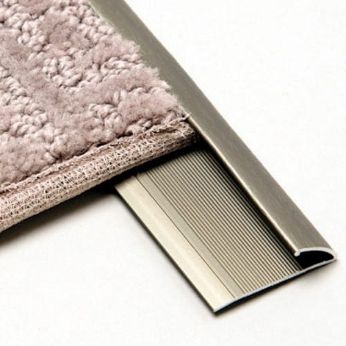 GLM-HPGB125 - Pinless Carpet Gripper - Hammered - 1/2 Inch - 8ft - Brushed Stainless Steel Finish